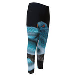 Blue Pit Viper Snake Print Men's Compression Pants