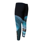 Blue Pit Viper Snake Print Men's Compression Pants