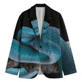 Blue Pit Viper Snake Print Men's Cotton Blazer
