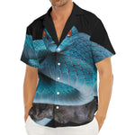 Blue Pit Viper Snake Print Men's Deep V-Neck Shirt