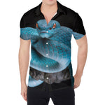 Blue Pit Viper Snake Print Men's Shirt