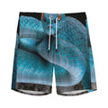 Blue Pit Viper Snake Print Men's Athletic Shorts