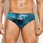 Blue Pit Viper Snake Print Men's Swim Briefs