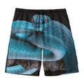 Blue Pit Viper Snake Print Men's Swim Trunks