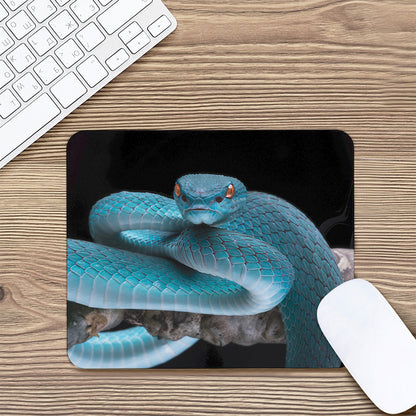 Blue Pit Viper Snake Print Mouse Pad