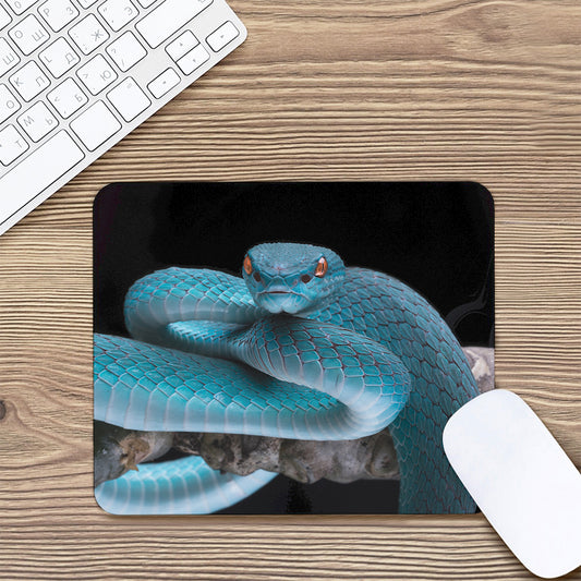 Blue Pit Viper Snake Print Mouse Pad