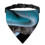 Blue Pit Viper Snake Print Over The Collar Dog Bandana