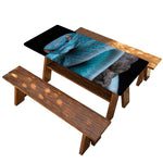 Blue Pit Viper Snake Print Picnic Table Cover