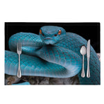 Blue Pit Viper Snake Print Placemat