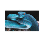 Blue Pit Viper Snake Print Polyester Flag
