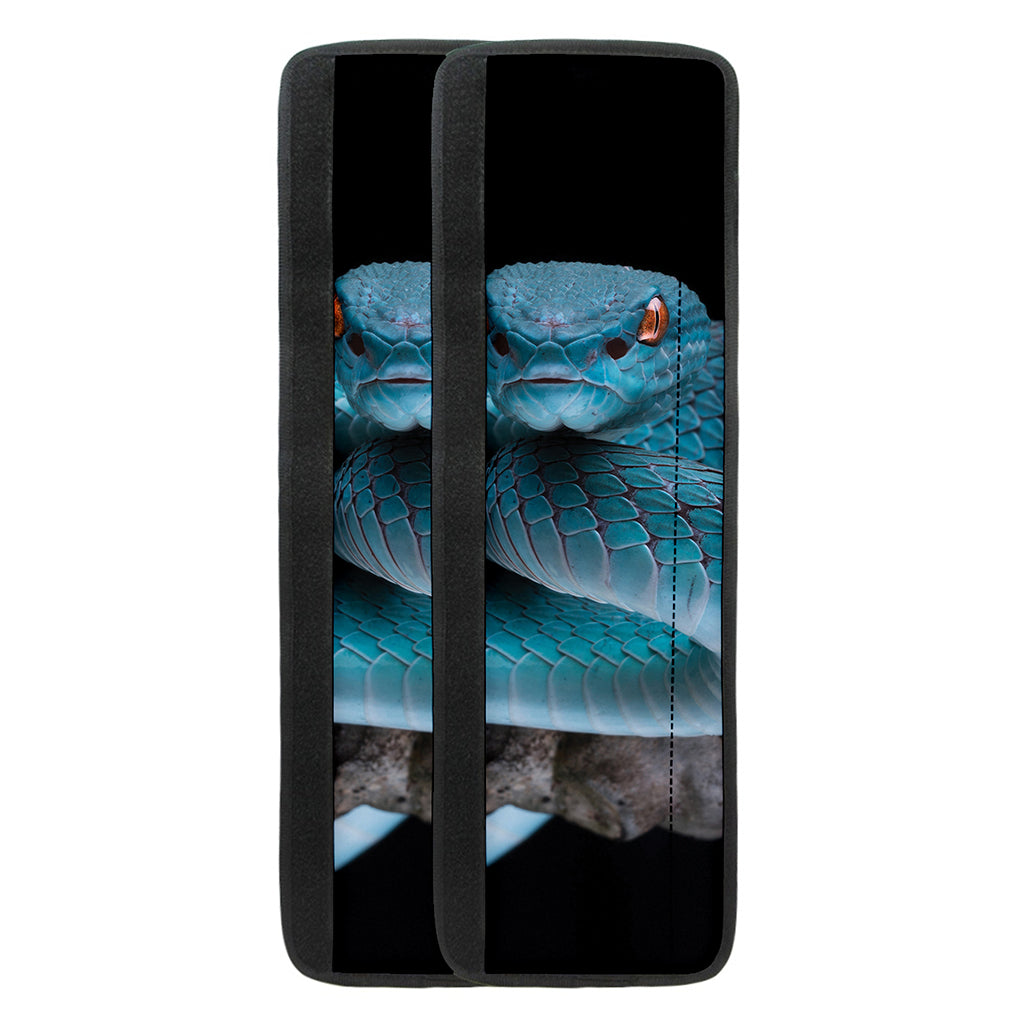 Blue Pit Viper Snake Print Refrigerator Handle Covers