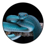 Blue Pit Viper Snake Print Round Floor Mat
