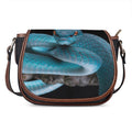 Blue Pit Viper Snake Print Saddle Bag