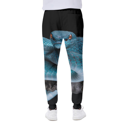 Blue Pit Viper Snake Print Scuba Joggers