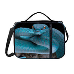 Blue Pit Viper Snake Print Shoulder Strap Bible Bag