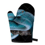 Blue Pit Viper Snake Print Single Oven Mitt