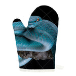 Blue Pit Viper Snake Print Single Oven Mitt