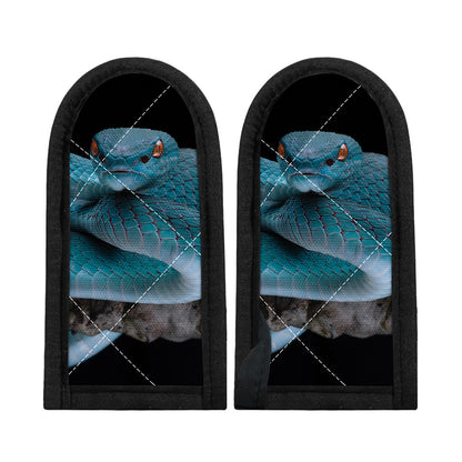 Blue Pit Viper Snake Print Skillet Handle Cover