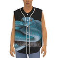 Blue Pit Viper Snake Print Sleeveless Baseball Jersey