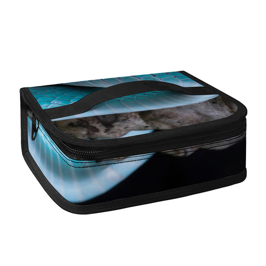 Blue Pit Viper Snake Print Small Lunch Bag