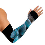 Blue Pit Viper Snake Print Sun Protection Arm Sleeves