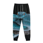 Blue Pit Viper Snake Print Sweatpants