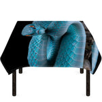 Blue Pit Viper Snake Print Tablecloth