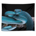 Blue Pit Viper Snake Print Tapestry