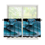 Blue Pit Viper Snake Print Tier Curtains