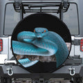Blue Pit Viper Snake Print Tire Cover
