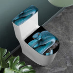 Blue Pit Viper Snake Print Toilet Lid And Tank Cover Set