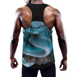Blue Pit Viper Snake Print Training Tank Top
