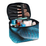 Blue Pit Viper Snake Print Travel Makeup Bag