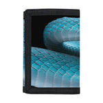 Blue Pit Viper Snake Print Trifold Wallet