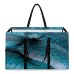 Blue Pit Viper Snake Print Utility Tote Bag