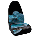 Blue Pit Viper Snake Print Waterproof Car Seat Cover