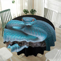 Blue Pit Viper Snake Print Waterproof Round Tablecloth