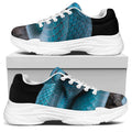Blue Pit Viper Snake Print White Chunky Shoes