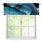 Blue Pit Viper Snake Print Window Valance