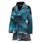 Blue Pit Viper Snake Print Women's Bathrobe