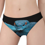 Blue Pit Viper Snake Print Women's Panties
