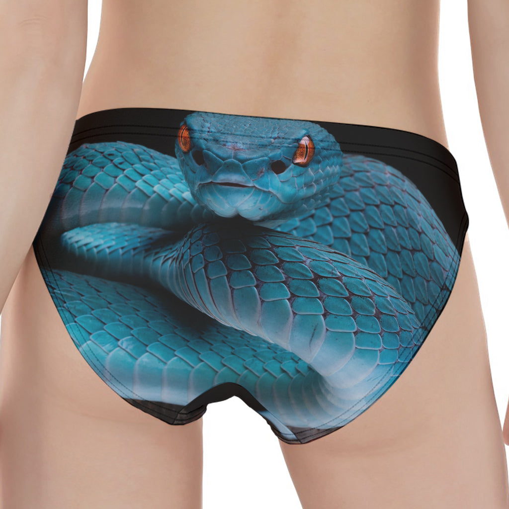 Blue Pit Viper Snake Print Women's Panties