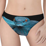 Blue Pit Viper Snake Print Women's Thong