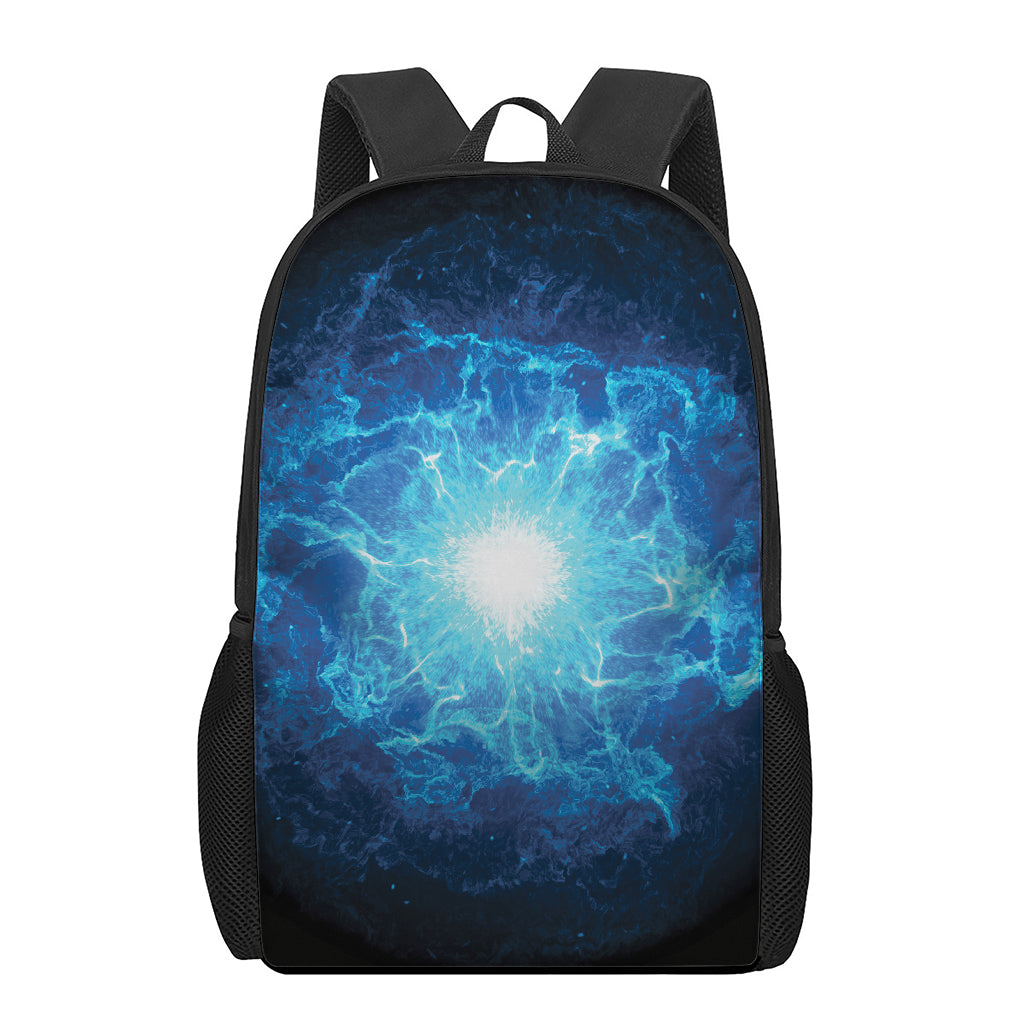 Blue Plasma Energy Print 17 Inch Backpack