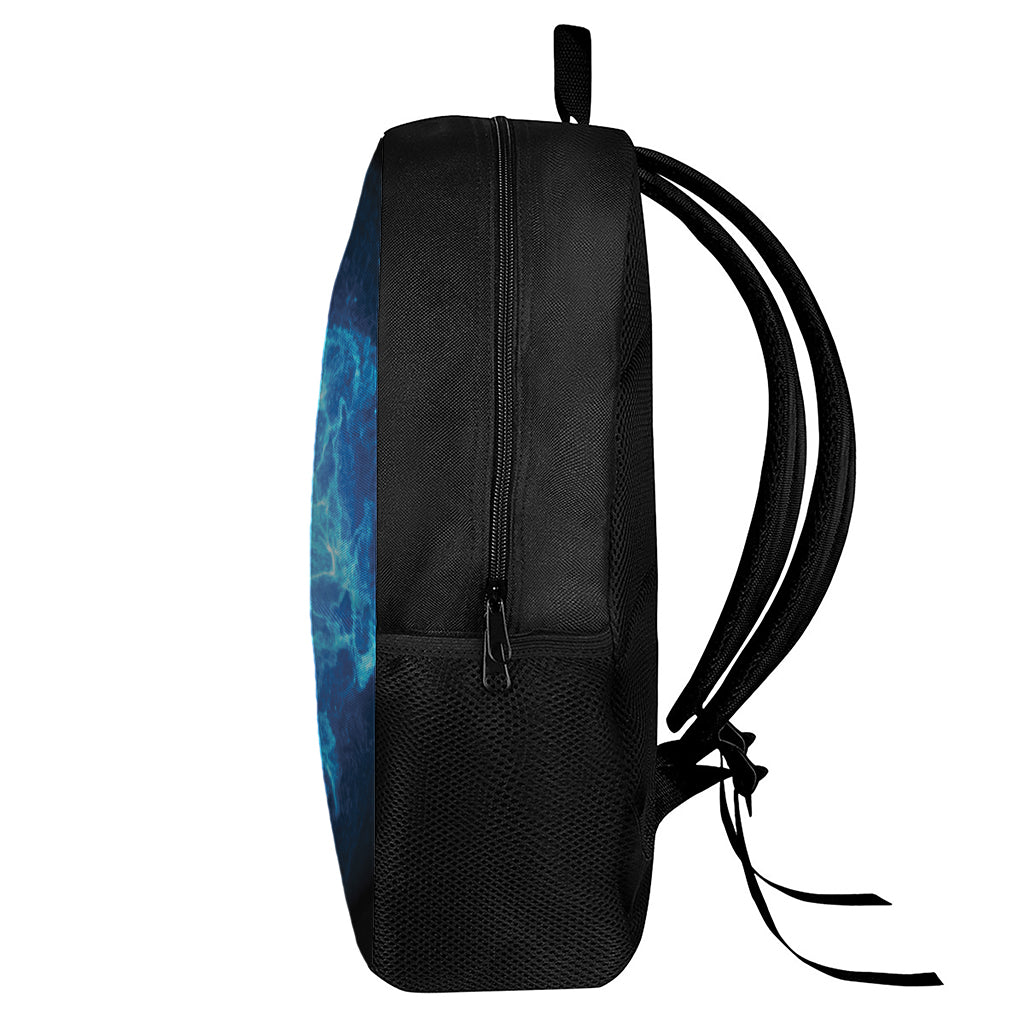 Blue Plasma Energy Print 17 Inch Backpack