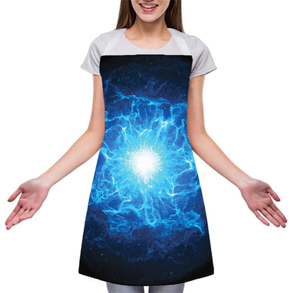 Blue Plasma Energy Print Adjustable Apron