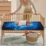 Blue Plasma Energy Print Baby Crib Sheet