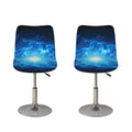 Blue Plasma Energy Print Bar Stool Covers