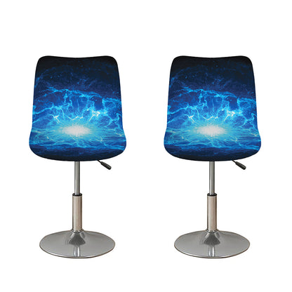 Blue Plasma Energy Print Bar Stool Covers