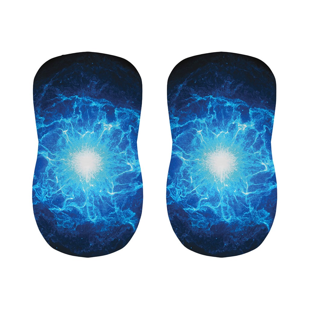 Blue Plasma Energy Print Bar Stool Covers